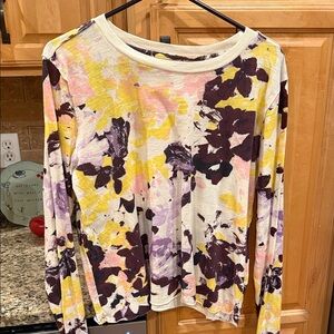 Anthropologie Chaser NYC painted floral long sleeve top